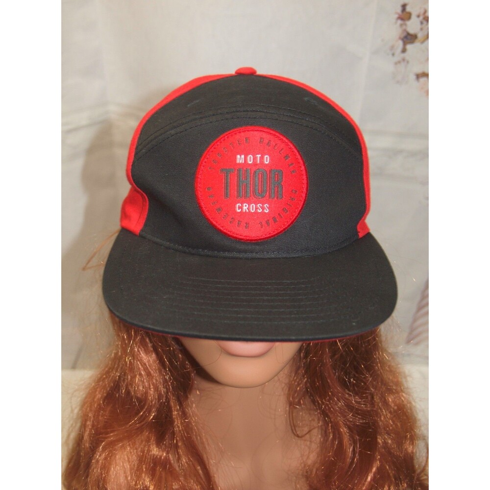 Thor Motocross Racewear Hat Snapback Patch Cap Motorcycles Red Unisex NEW